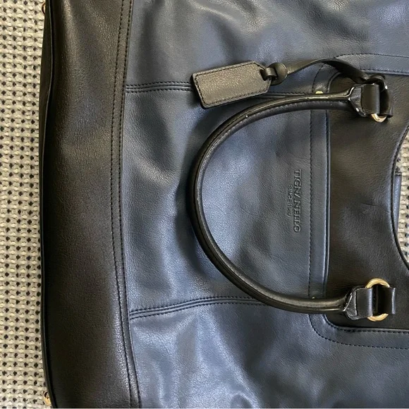 Tignanello Blue and Black Satchel Top Handle/Shoulder Bag - Picture 4 of 7